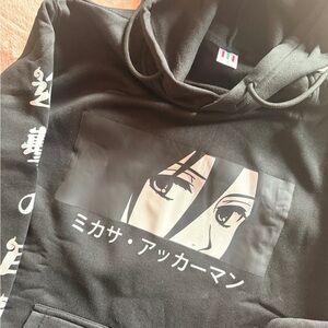 S Black High Quality Hoodie Anime size Small Unisex Street Wear Gamer stretchy